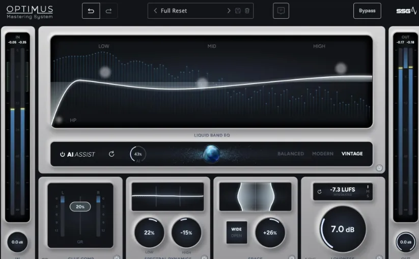 [最先进的AI母带处理系统] SSG Audio Optimus v1.5.143 [WiN, MacOSX]（15.53MB+）-匠心音频资源网